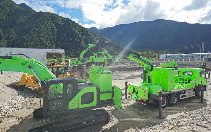 工程补能总卡壳？尊龙凯时移动换电车让装备8分钟满电复工