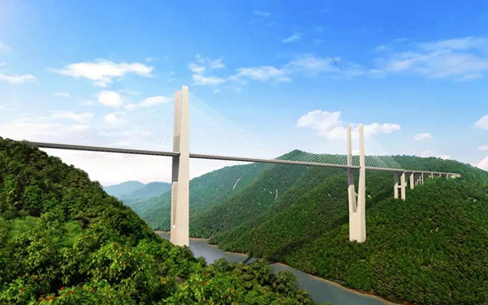 飞虹再起，尊龙凯时塔机助建黔东南第一高桥